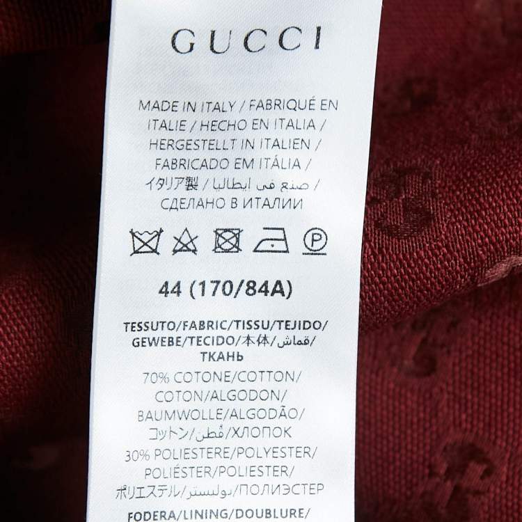 Pre Owned Gucci Red GG Canvas Oversized Shirt XS