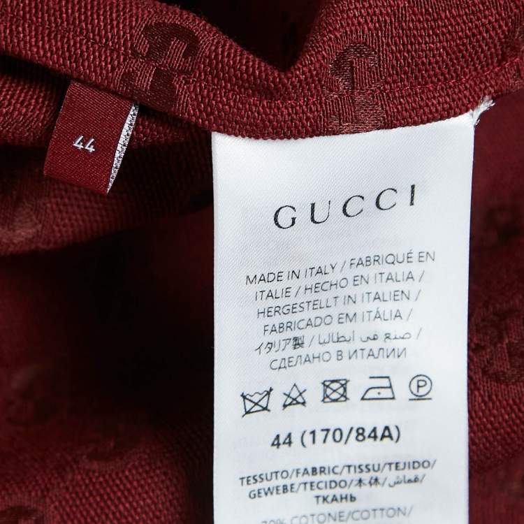 Pre Owned Gucci Red GG Canvas Oversized Shirt XS