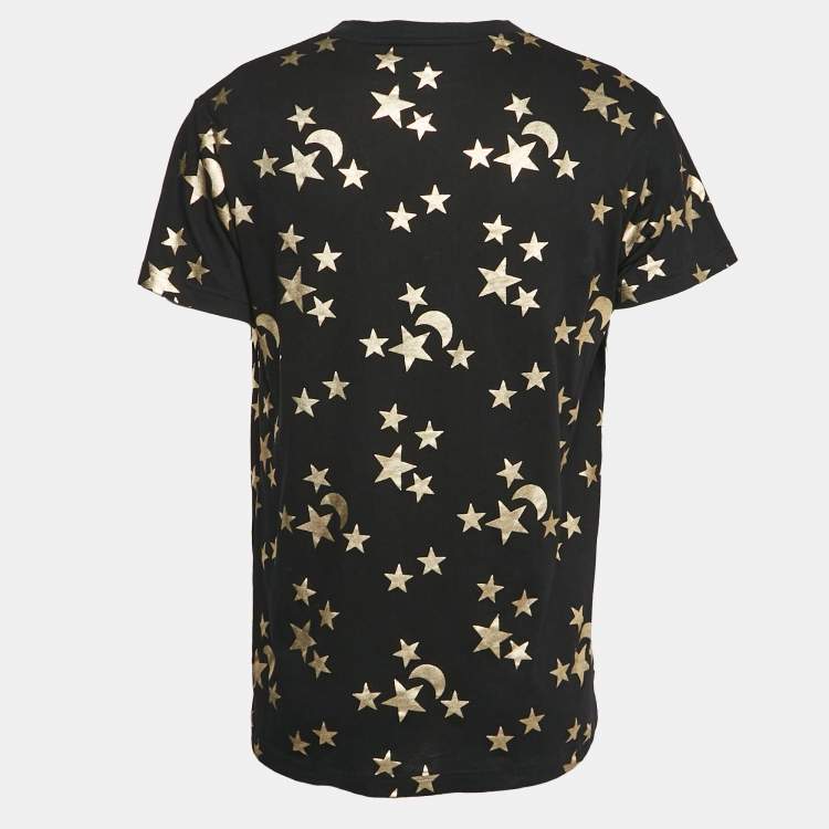 Pre Owned Gucci Black Moon and Stars Print Jersey Crew Neck T-Shirt S