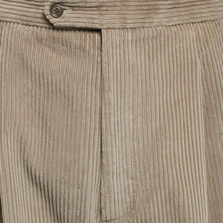 Pre Owned Gucci Beige Corduroy Straight Leg Pants XXL