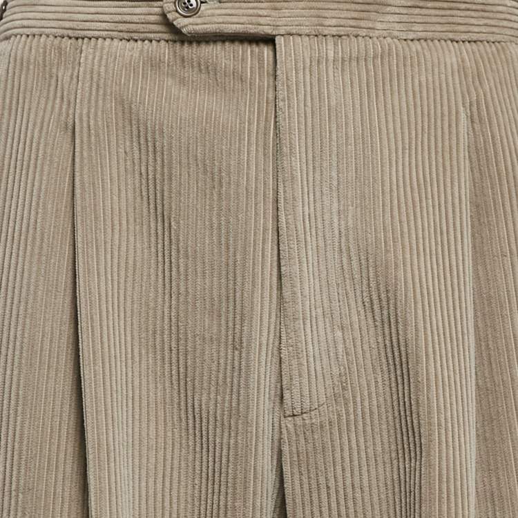 Pre Owned Gucci Beige Corduroy Straight Leg Pants XXL