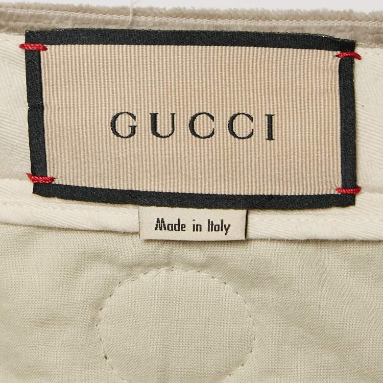 Pre Owned Gucci Beige Corduroy Straight Leg Pants XXL