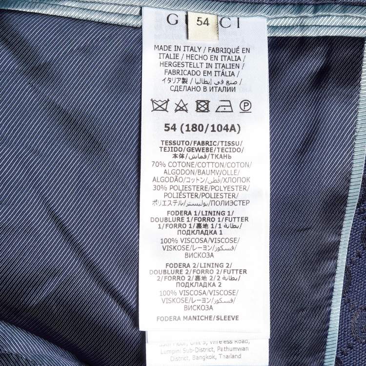 Pre Owned Gucci Navy Blue GG Supreme Jacquard Cotton Blend Blazer XXL