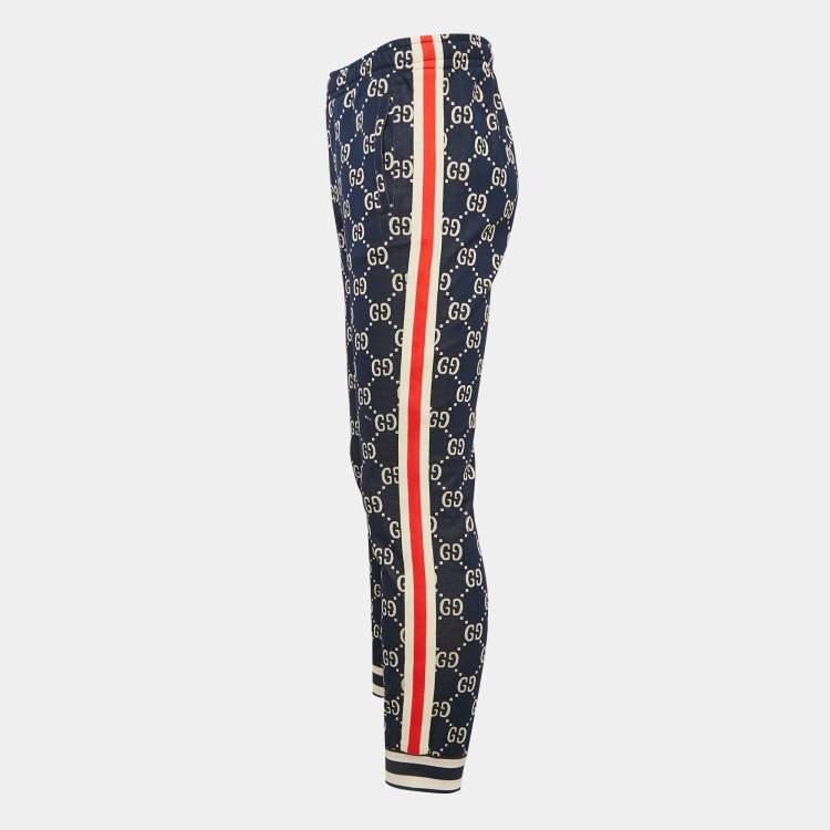 Gucci Blue GG Jacquard Knit Track Pants S Gucci TLC