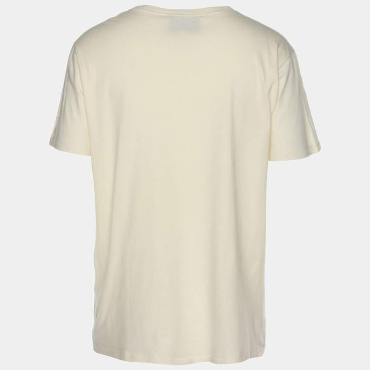Pre Owned Gucci Cream Cotton Cities Graphic T-Shirt M