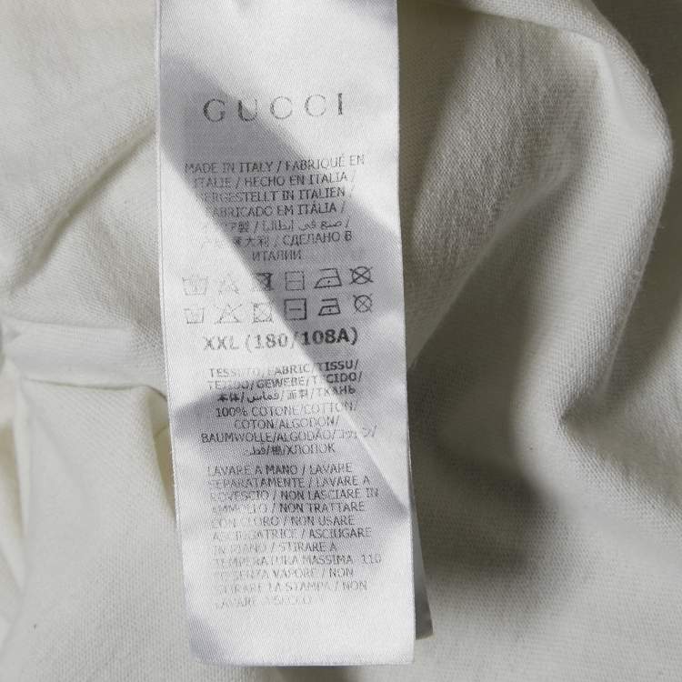 Pre Owned Gucci White 25 Eschatology 1921 Print Cotton T-Shirt XXL