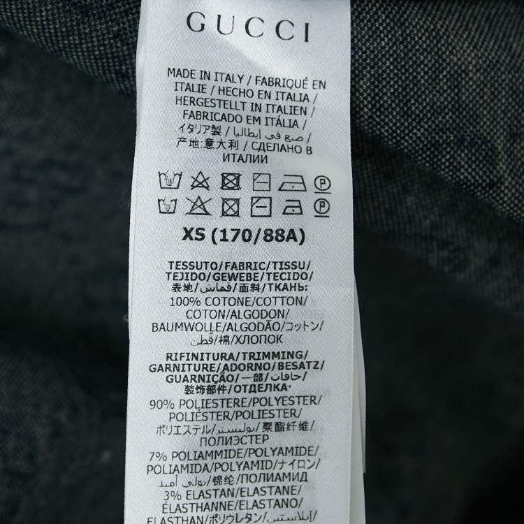 مملوكة مسبقًا Gucci Navy Blue GG Supreme Jacquard Cotton Knit Zip-Up Cardigan XS