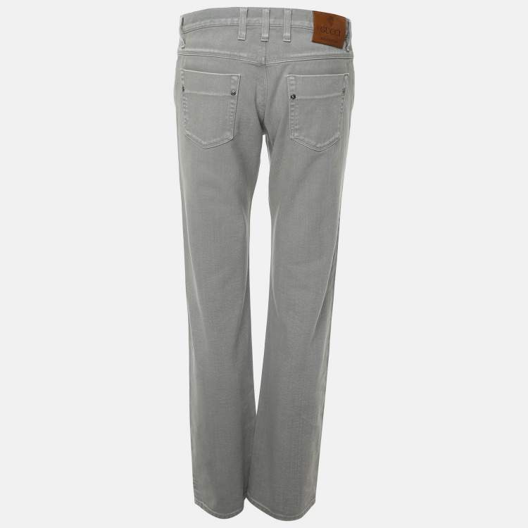 Pre Owned Gucci Grey Denim Regular Fit Jeans M