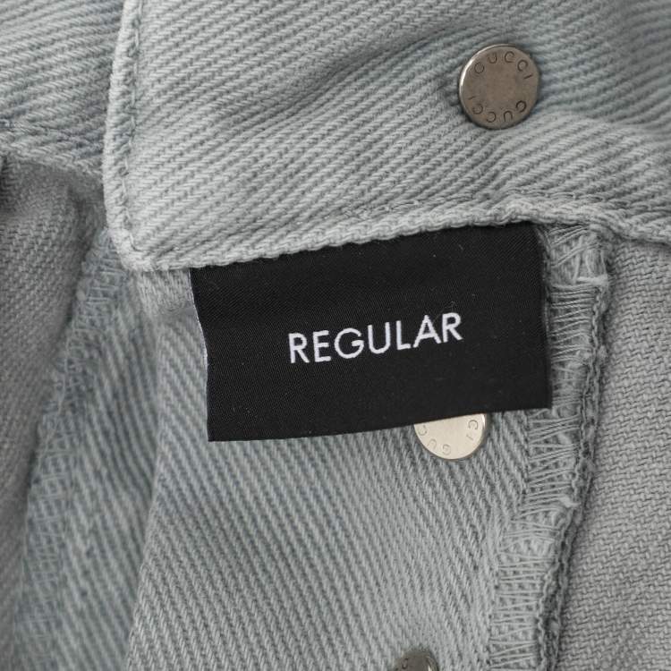 Pre Owned Gucci Grey Denim Regular Fit Jeans M