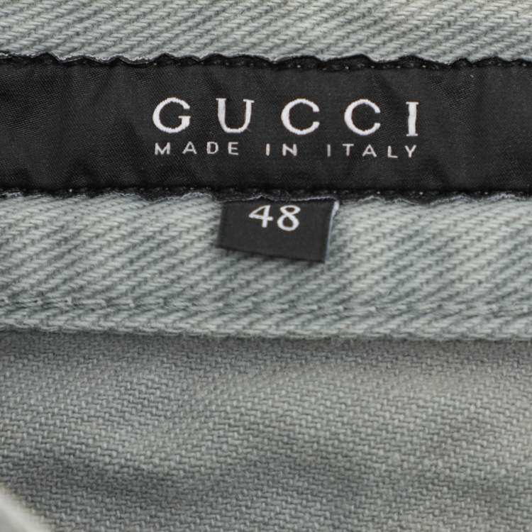 Pre Owned Gucci Grey Denim Regular Fit Jeans M