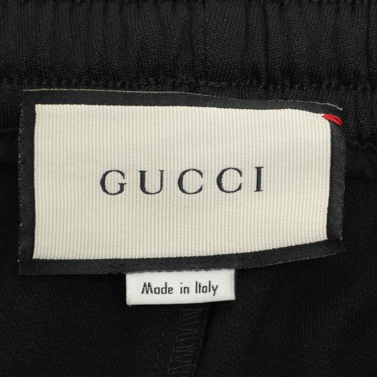 Pre Owned Gucci Black Nylon GG Striped Trouser XS