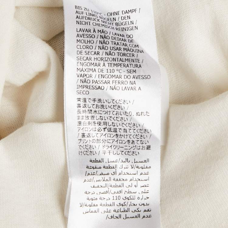 Pre Owned Gucci White Logo Print Jersey Crew Neck T-Shirt XS