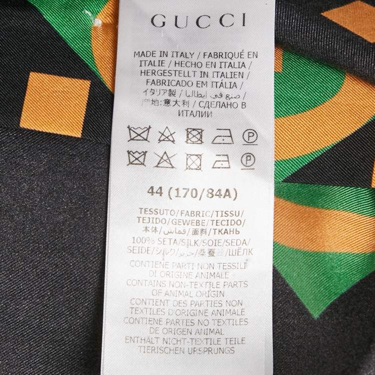 مملوكة مسبقًا Gucci Black Geometric Logo Print Silk Short Sleeve Shirt XS
