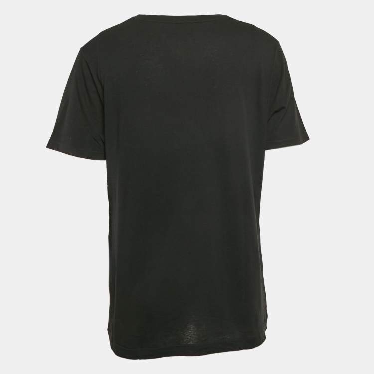 مملوكة مسبقًا Gucci Black Cotton Vintage Logo Print Jersey Crew Neck T-Shirt M