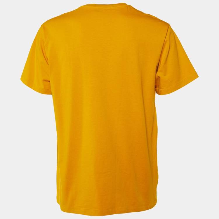 Pre Owned Gucci Yellow Iccug Animal Print Cotton Crew Neck T-Shirt L