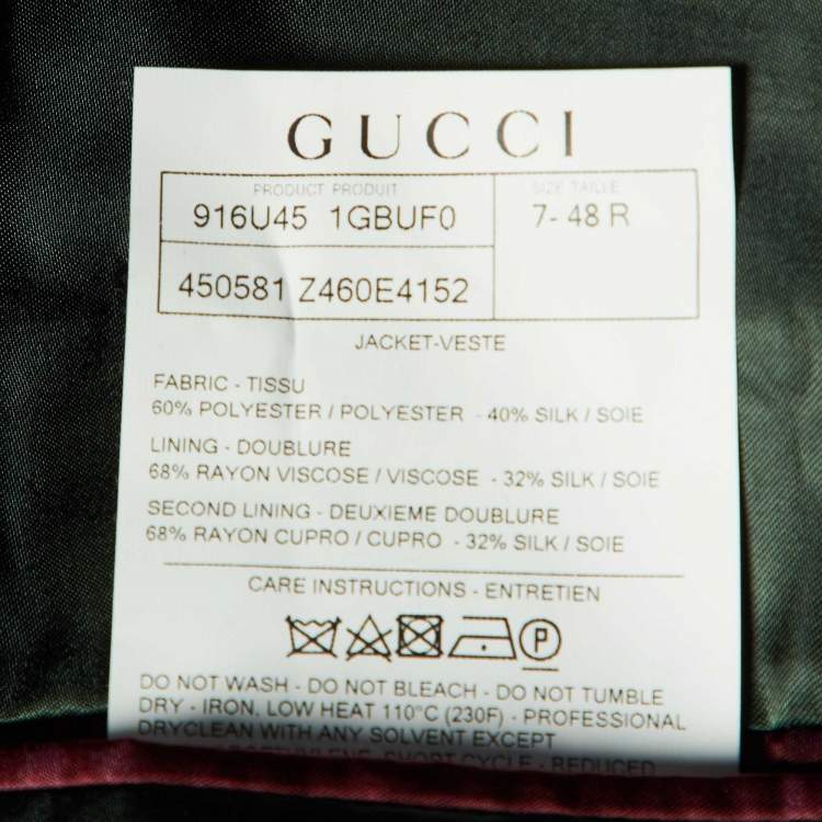 Pre Owned Gucci Navy Blue Seahorse Jacquard Evening Jacket M