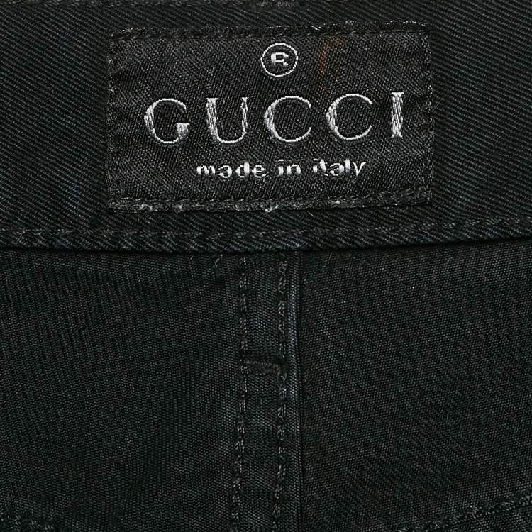 Pre Owned Gucci Vintage Black Denim Jeans M Waist 33"