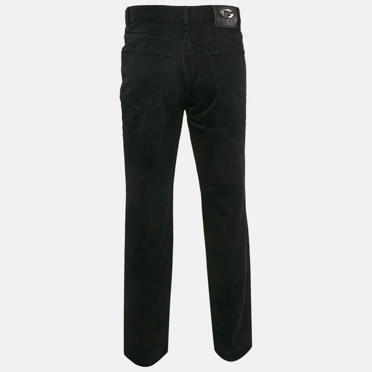 Pre Owned Gucci Vintage Black Denim Jeans M Waist 33"