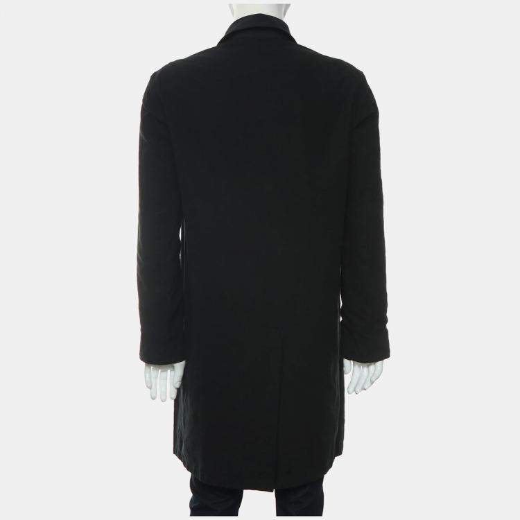 Pre Owned Gucci Black Reversible Nylon Long Zipped Jacket Eu Men 48