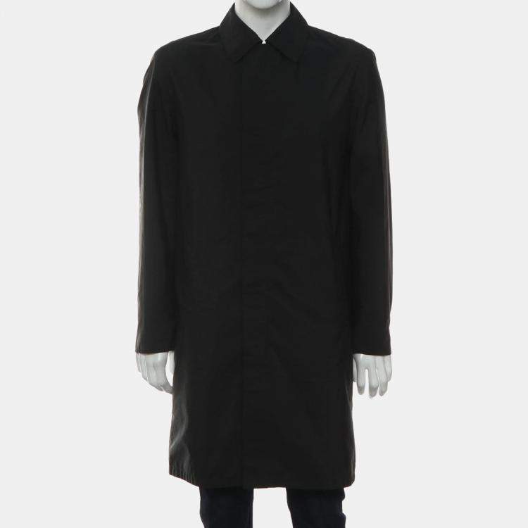 Pre Owned Gucci Black Reversible Nylon Long Zipped Jacket Eu Men 48