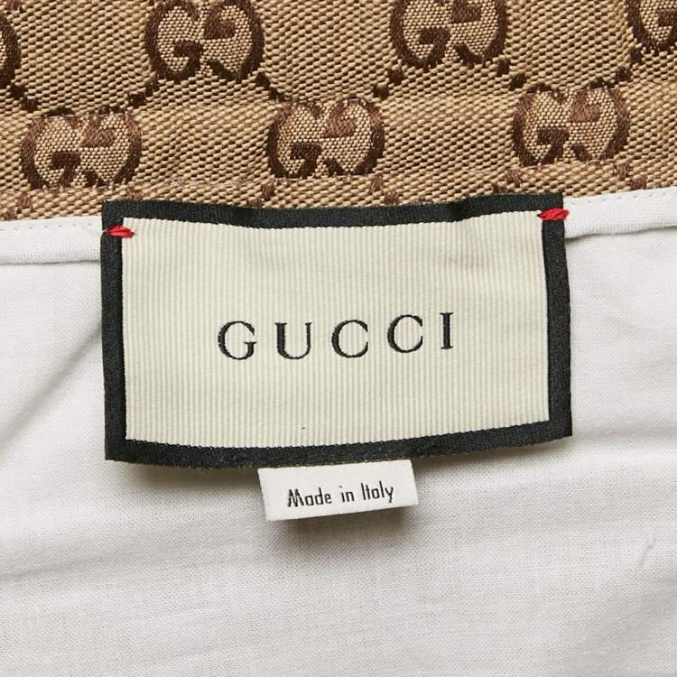 Pre Owned Gucci Beige GG Supreme Jacquard Pants L