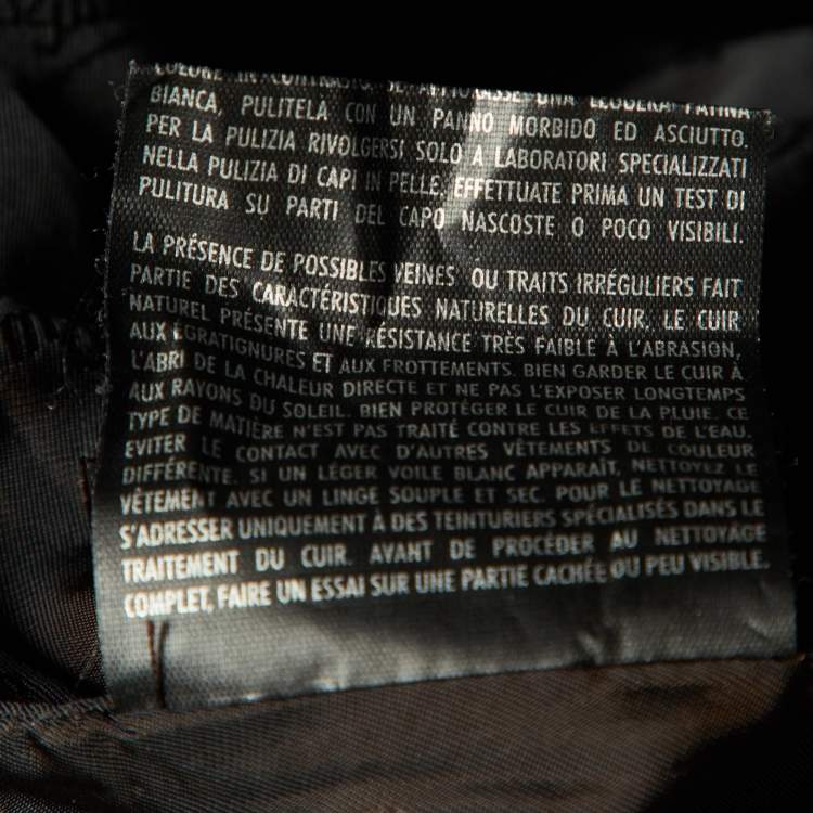 Pre Owned Gucci Brown Leather Bomber Jacket S