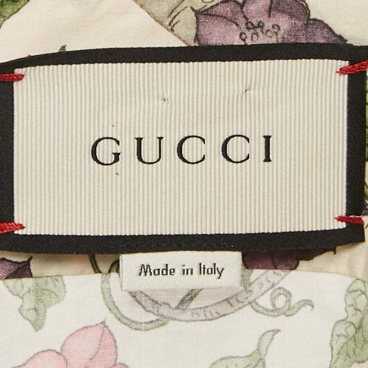 Pre Owned Gucci Cream Birds Of Prey Print Long Sleeve Shirt M