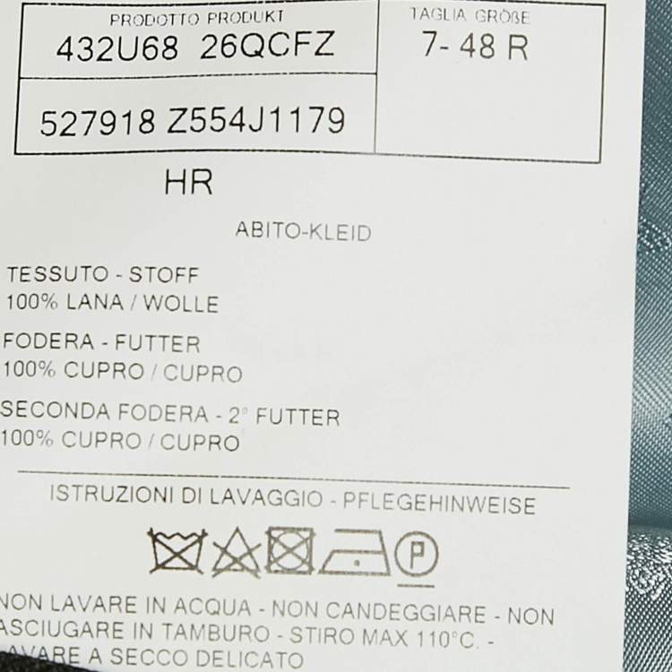 Pre Owned Gucci Charcoal Grey Pinstripe Wool Suit M