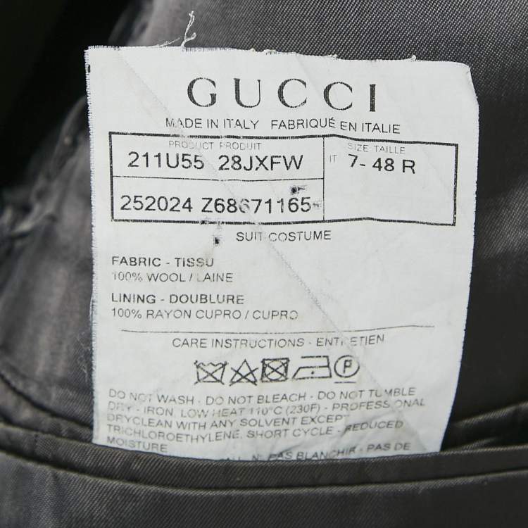 Pre Owned Gucci Grey Wool Tailored Single Breasted Blazer M