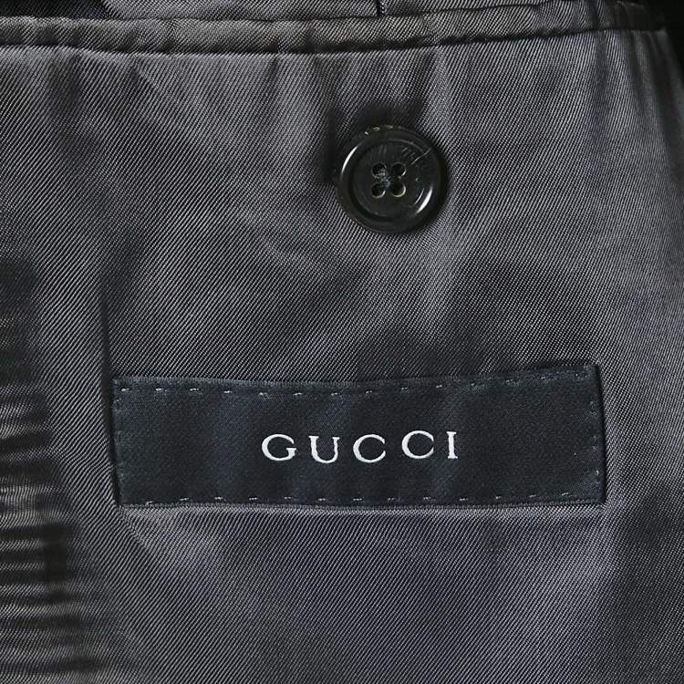 Pre Owned Gucci Grey Wool Tailored Single Breasted Blazer M