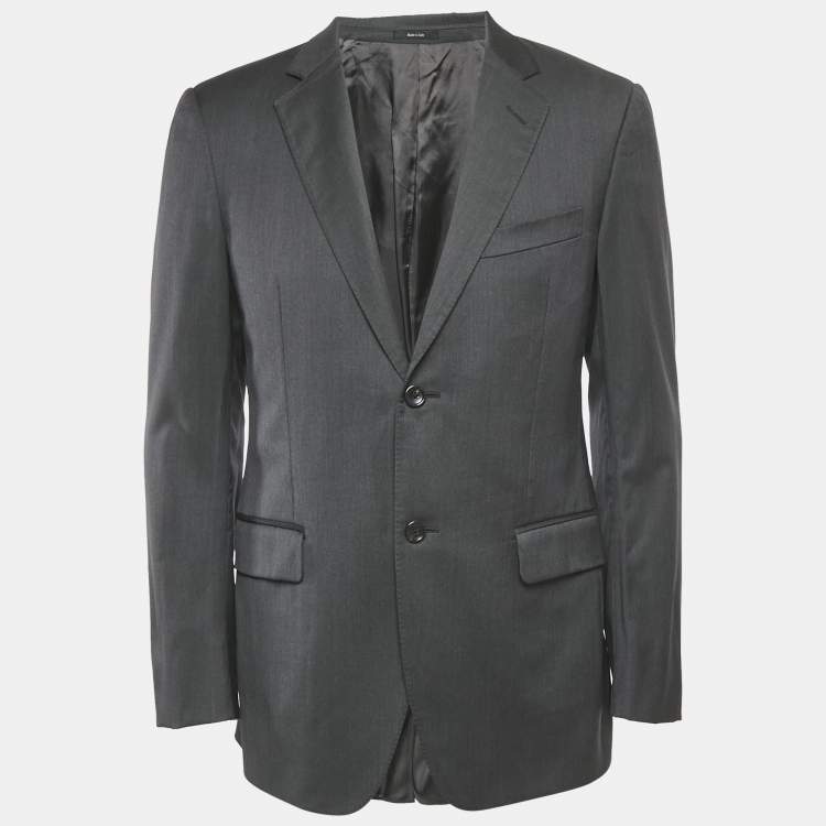 Pre Owned Gucci Grey Wool Tailored Single Breasted Blazer M