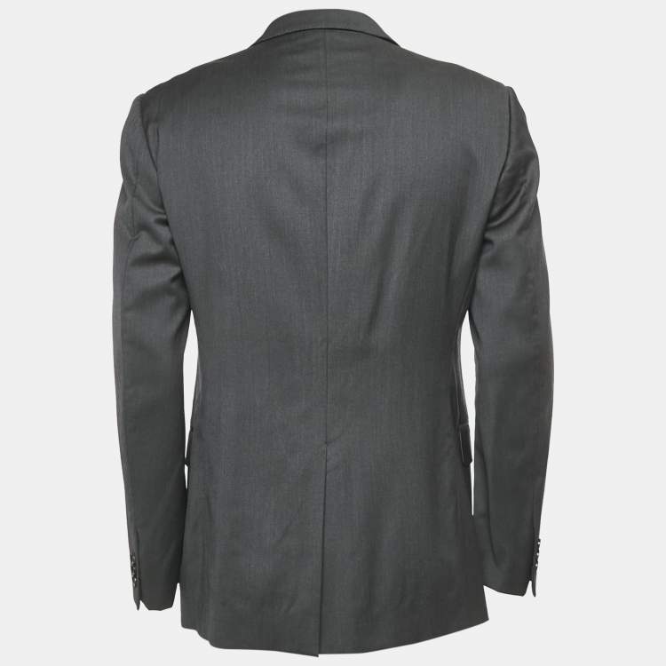 Pre Owned Gucci Grey Wool Tailored Single Breasted Blazer M