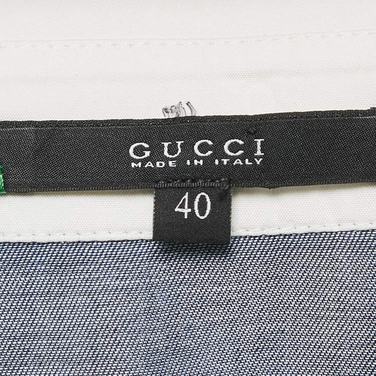 Pre Owned Gucci Blue Chambray Button Front Shirt L