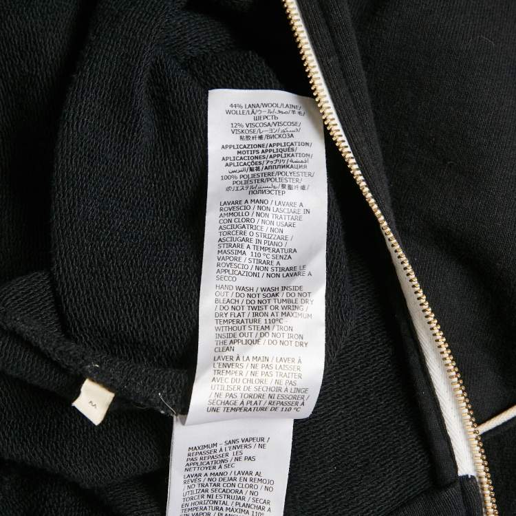 Pre Owned Gucci Black Cotton Jersey Web Detail Hooded Sweatshirt M