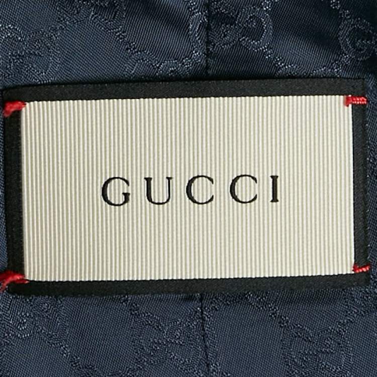 Pre Owned Gucci Charcoal Grey Patterned Wool Tailored Suit L