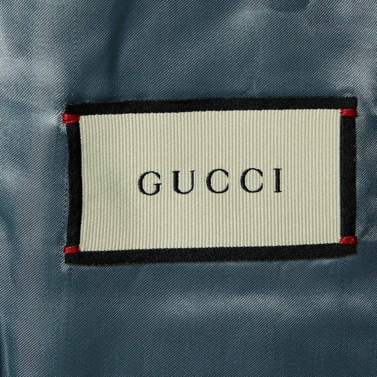 Pre Owned Gucci Navy Blue GG Diamond Jacquard Cambridge Jacket L
