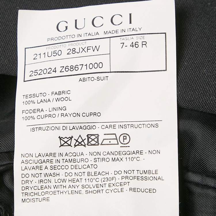 Pre Owned Gucci Black Wool Single Breasted Blazer S
