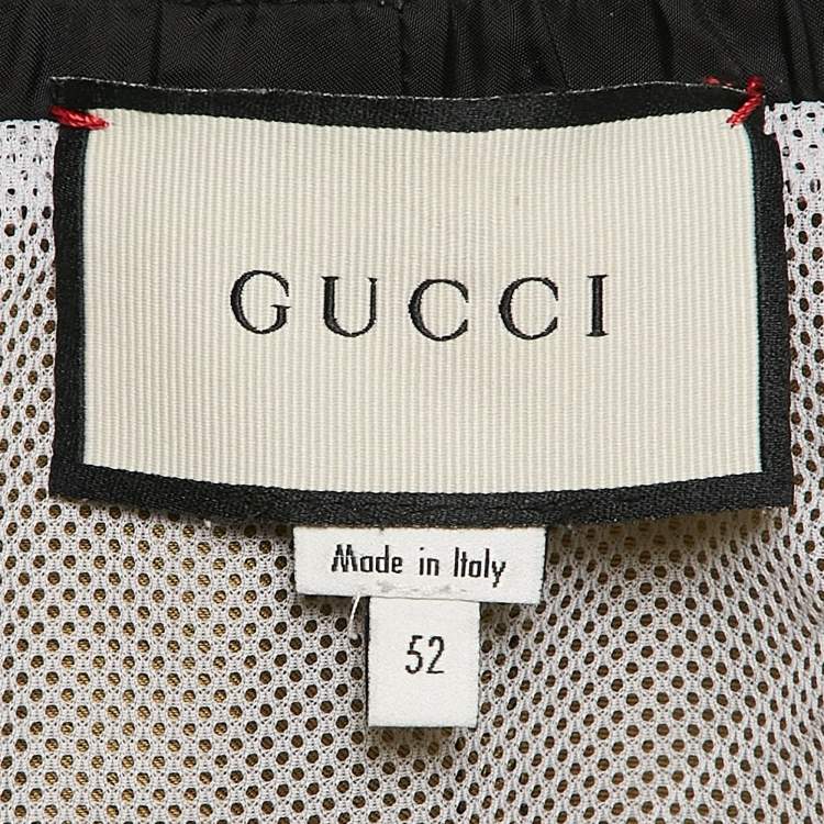 Pre Owned Gucci Black Bee and Star Embroidered Synthetic Swim Shorts XL