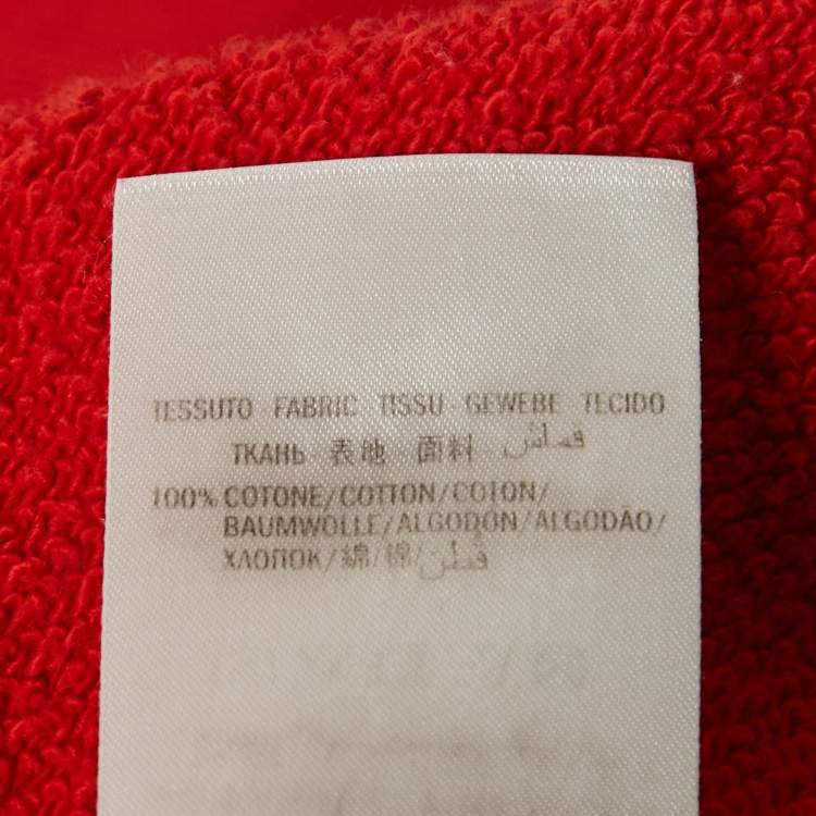 Pre Owned Gucci Blue/Red Vintage Logo Print Cotton Knit Crewneck Sweatshirt XL