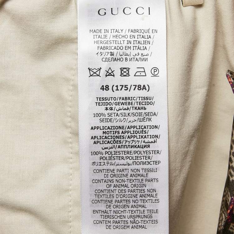 Pre Owned Gucci Brown/Pink Pineapple GG Print Silk Shorts M