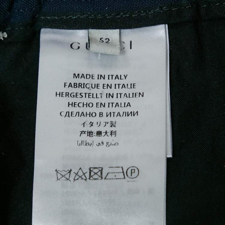 Pre Owned Gucci Navy Blue Wool Slack Pants XL