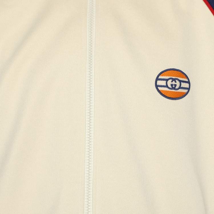 مملوكة مسبقًا Gucci Colorblock Jersey Pattern Web Accent Varsity Jacket L