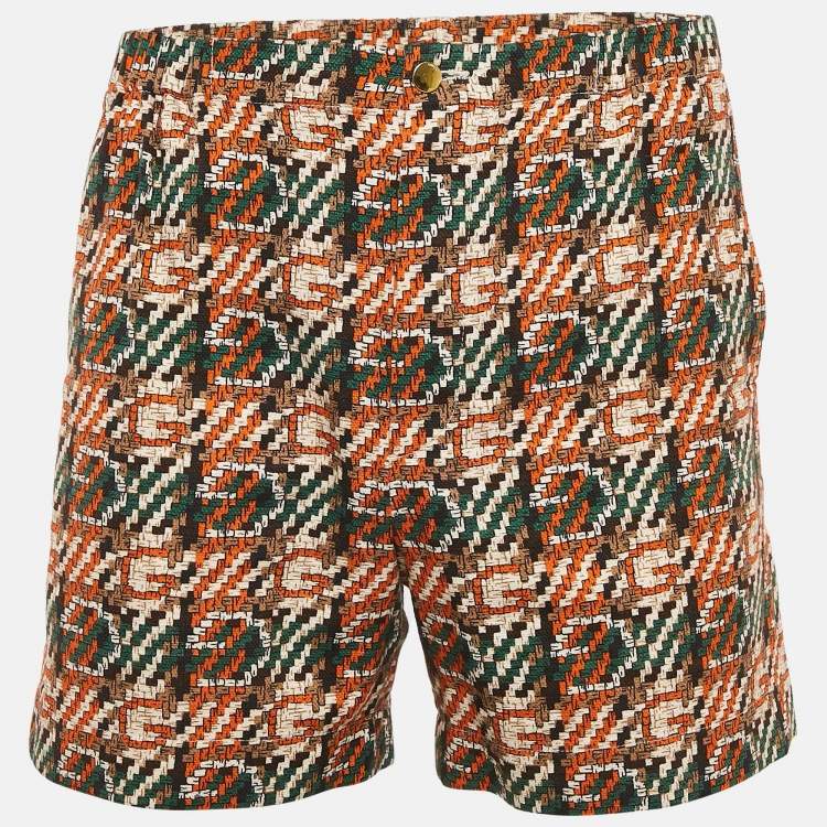 Pre Owned Gucci Multicolor Abstract Monogram Print Cotton Shorts S