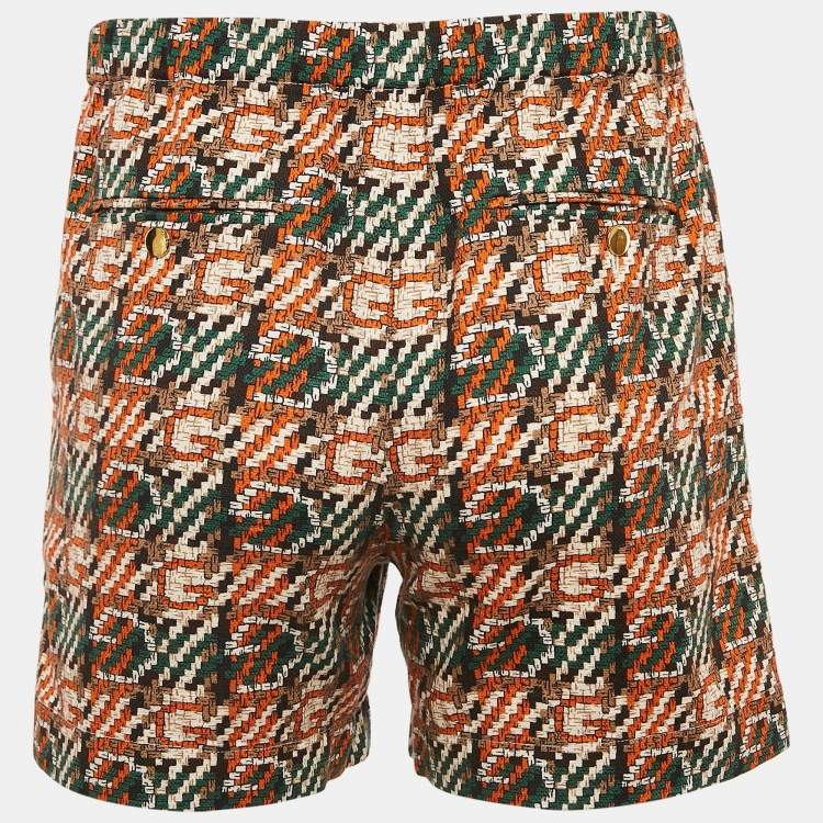 Pre Owned Gucci Multicolor Abstract Monogram Print Cotton Shorts S