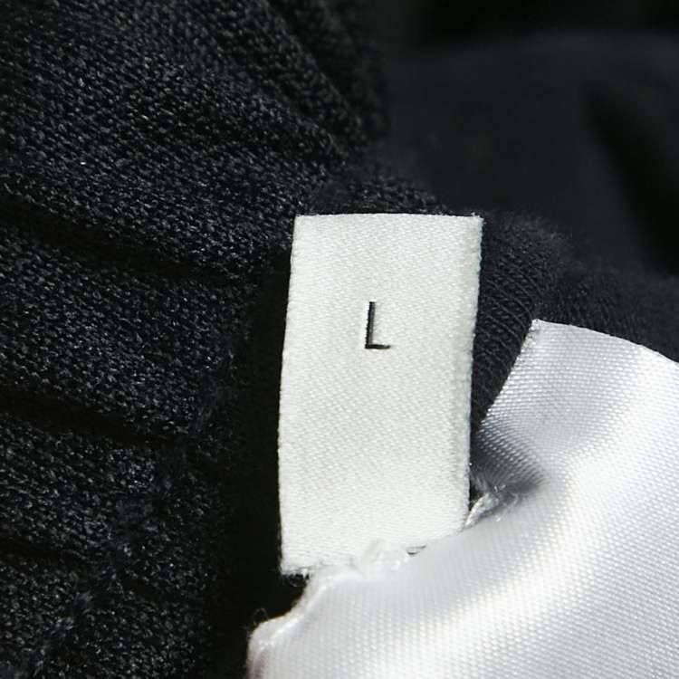 Pre Owned Gucci Black GG Side Stripe Cotton Knit Sweatpants L