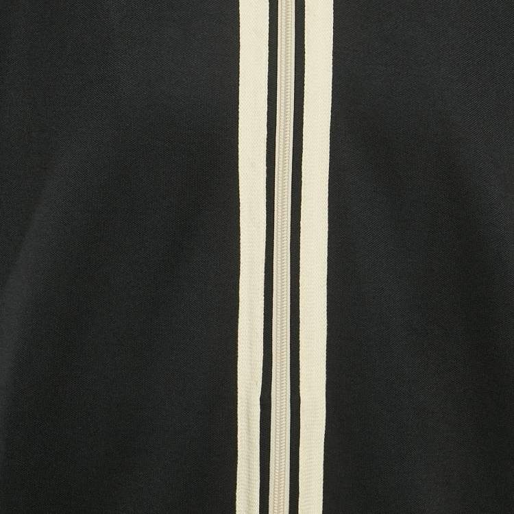 Pre Owned Gucci Black GG Band Trim Jersey Zip-Up Jacket L