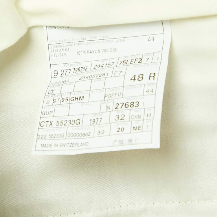 Pre Owned Gucci Beige Herringbone Cotton Regular Fit Trousers M