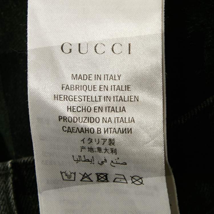 Pre Owned Gucci Black Washed Denim High Rise Jeans S Waist 30"