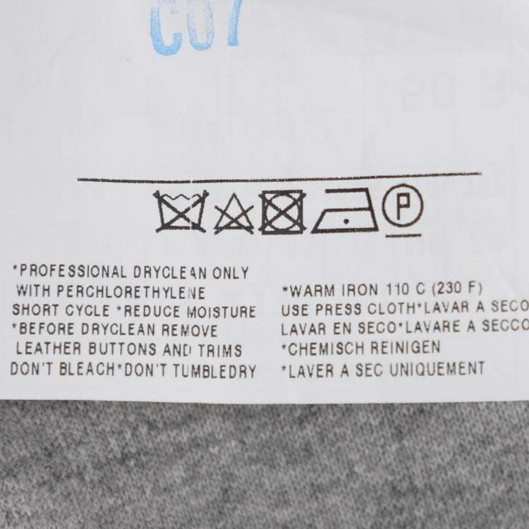 Pre Owned Gucci Grey Cupro Double Button Blazer L