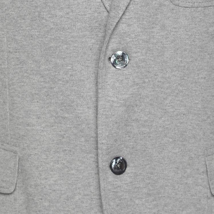 Pre Owned Gucci Grey Cupro Double Button Blazer L